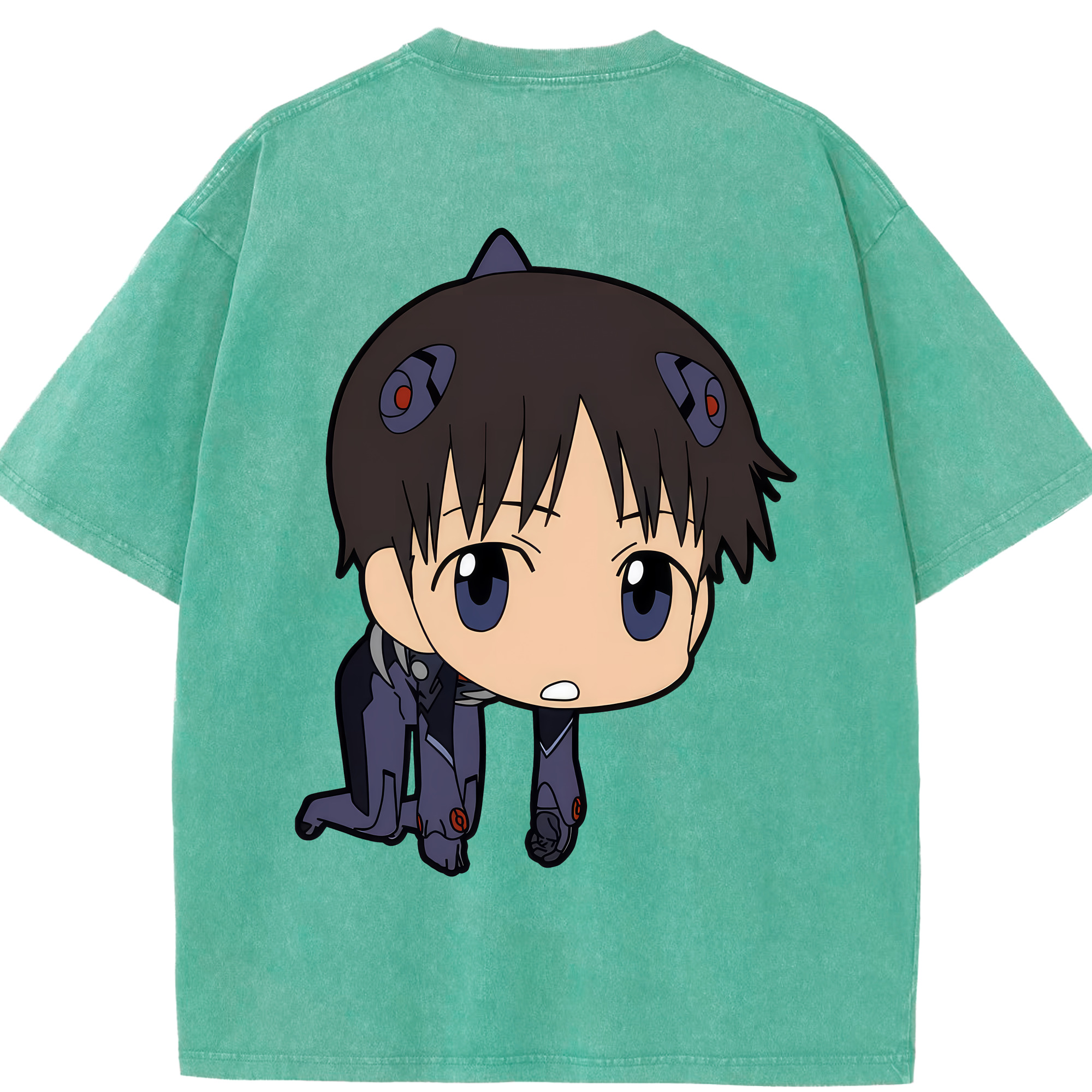 （画像用） EVA 新世紀エヴァンゲリオン 綿100% ヴィンテージ風 半袖Tシャツ（背面プリント）